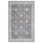 8' Runner Gray and Blue Floral Distressed Runner Rug