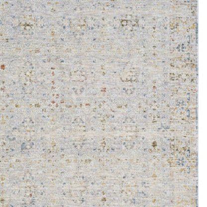 5' X 8' Ivory and Blue Floral Area Rug