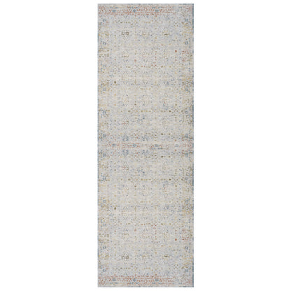 5' X 8' Ivory and Blue Floral Area Rug