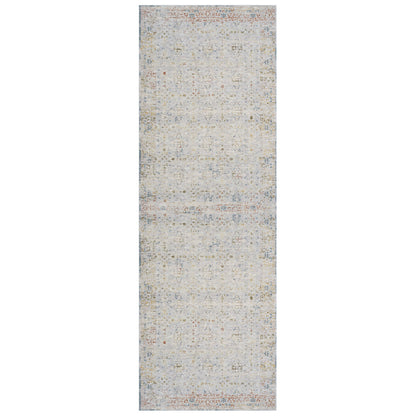 5' X 8' Ivory and Blue Floral Area Rug