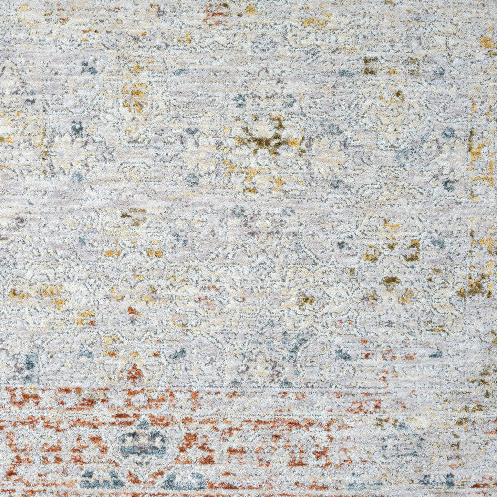 5' X 8' Ivory and Blue Floral Area Rug