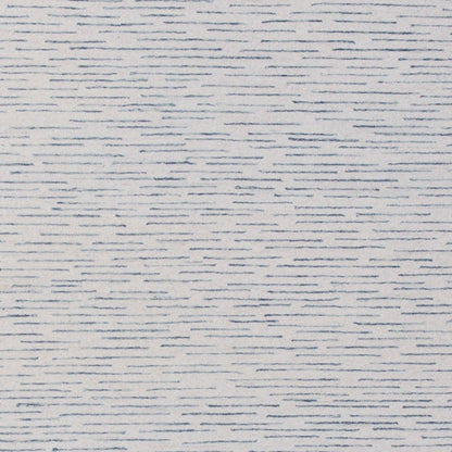 8' X 10' Ivory and Blue Wool Striped Hand Tufted Area Rug