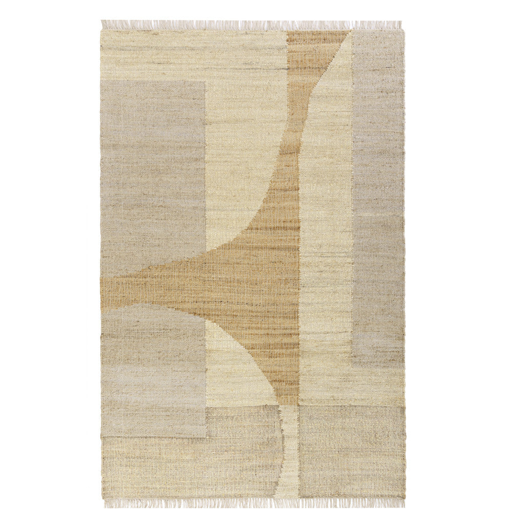 2' X 3' Ivory Abstract Hand Woven Area Rug