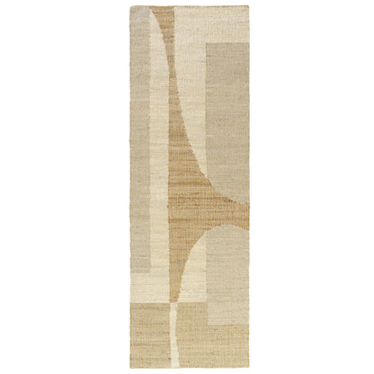 2' X 3' Ivory Abstract Hand Woven Area Rug