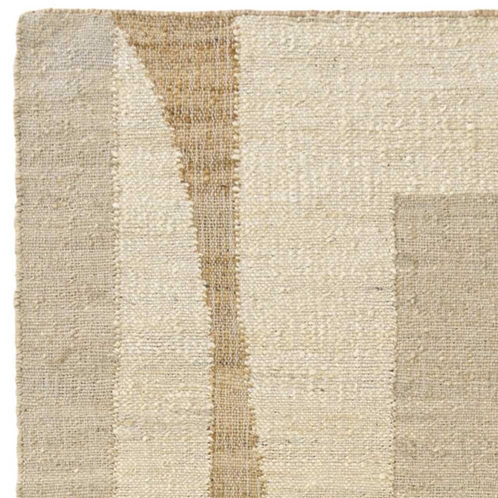 2' X 3' Ivory Abstract Hand Woven Area Rug