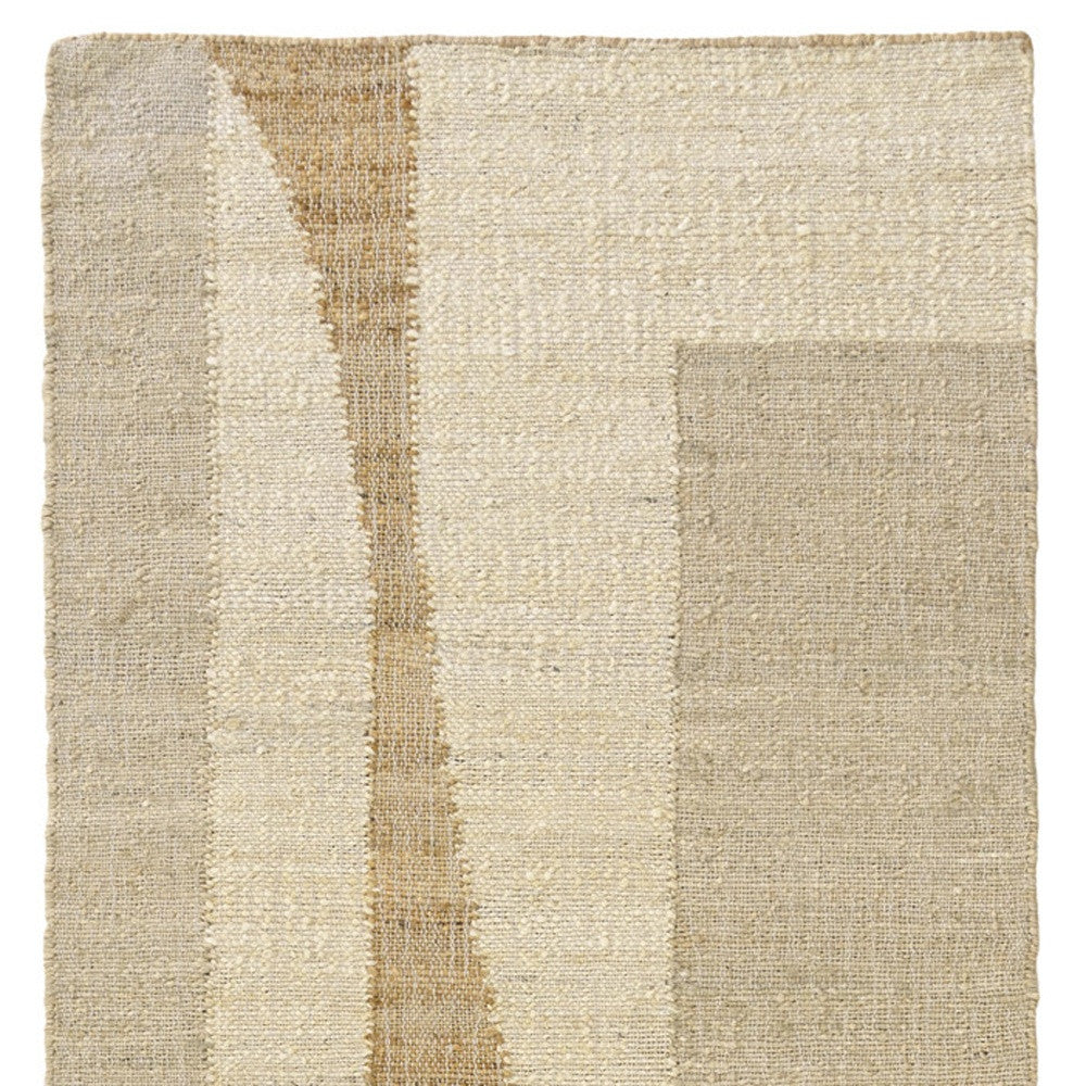 2' X 3' Ivory Abstract Hand Woven Area Rug