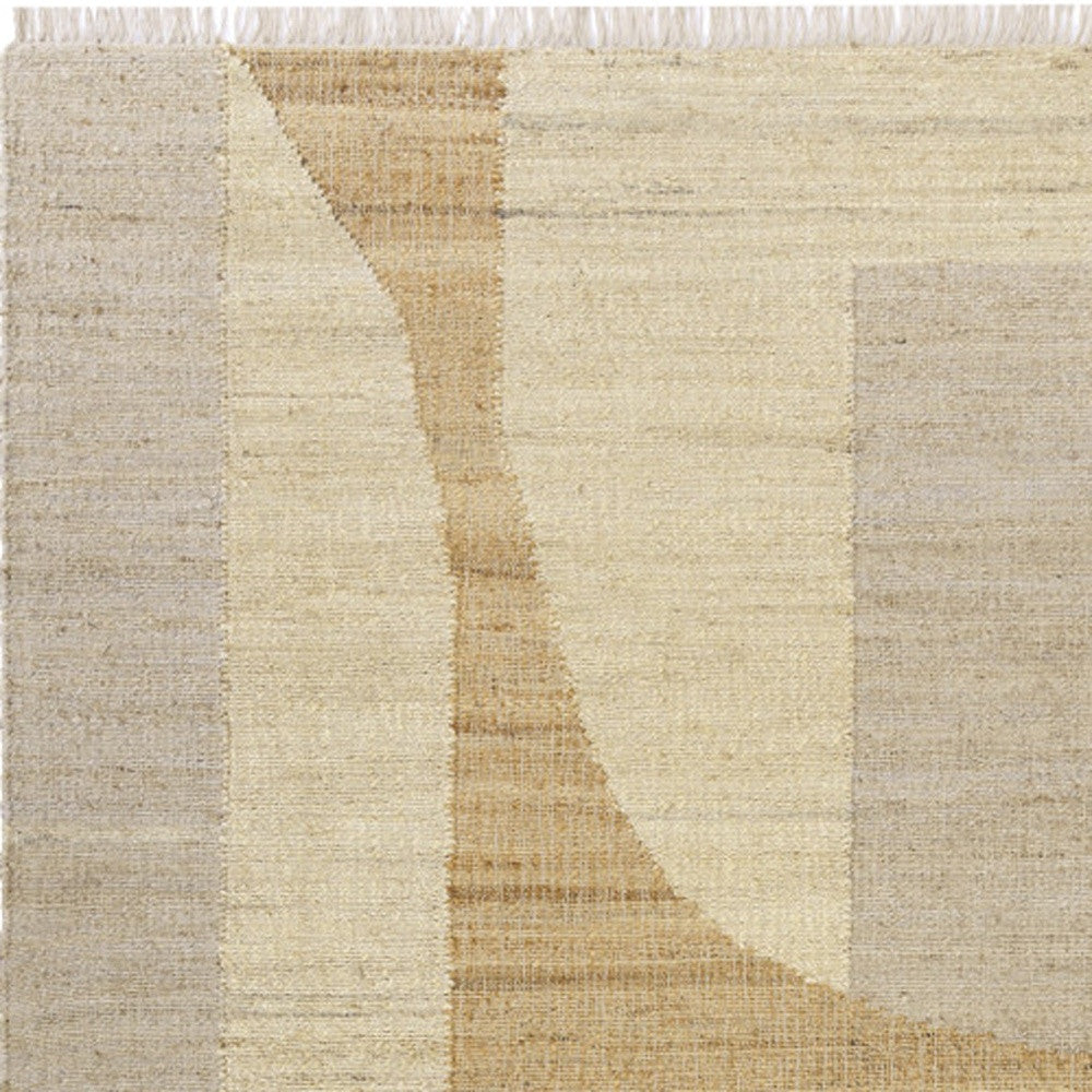 2' X 3' Ivory Abstract Hand Woven Area Rug