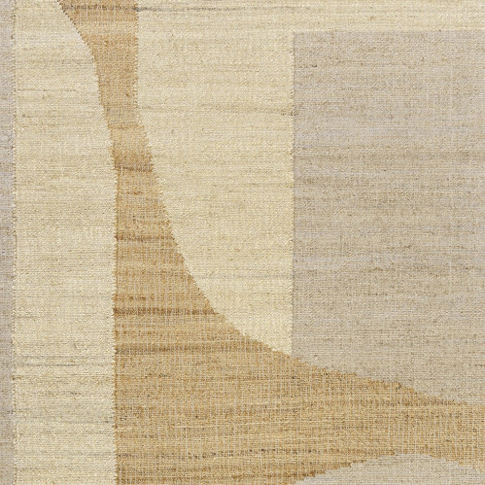 2' X 3' Ivory Abstract Hand Woven Area Rug