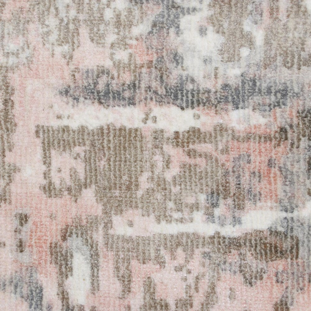 9' X 12' Gray and Pink Abstract Hand Loomed Area Rug