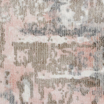 2' X 3' Gray and Pink Abstract Hand Loomed Area Rug