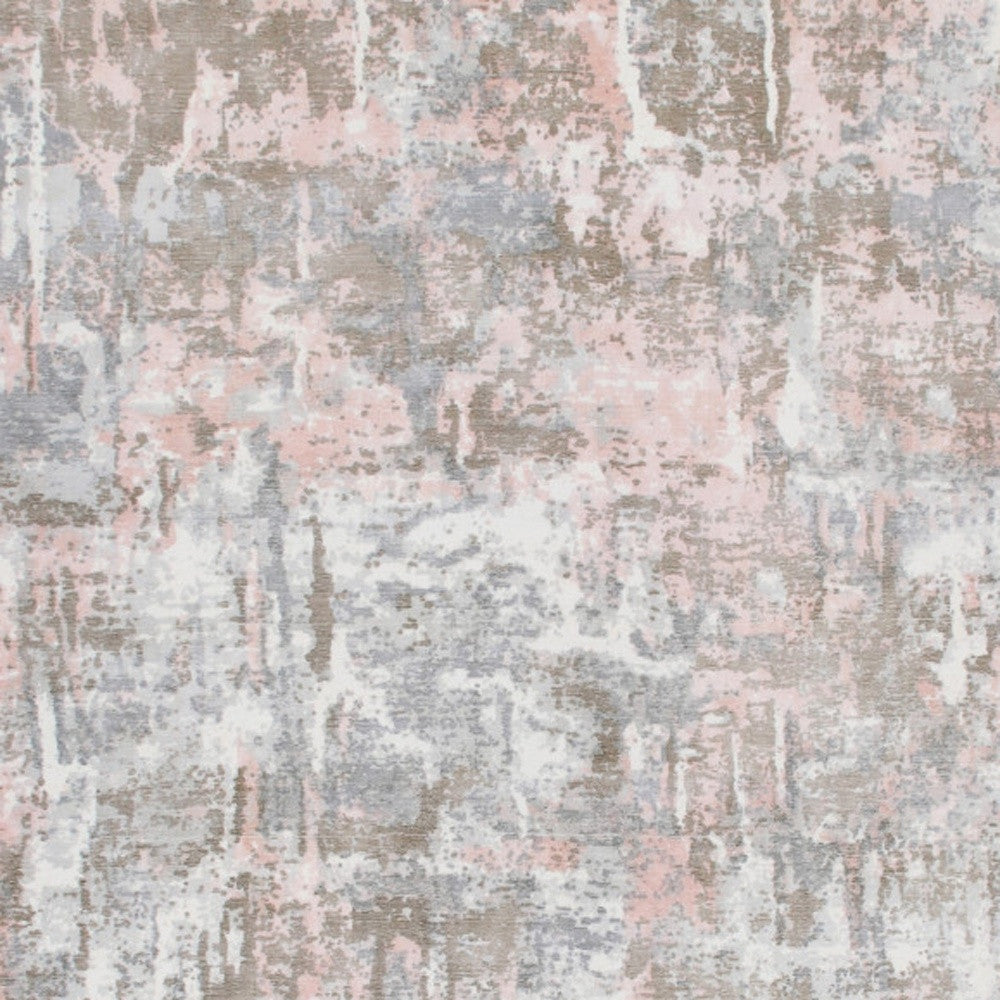 6' X 9' Gray and Pink Abstract Hand Loomed Area Rug