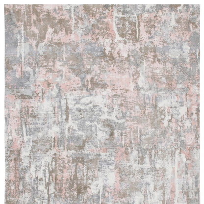 2' X 3' Gray and Pink Abstract Hand Loomed Area Rug