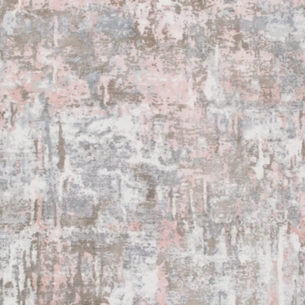 2' X 3' Gray and Pink Abstract Hand Loomed Area Rug