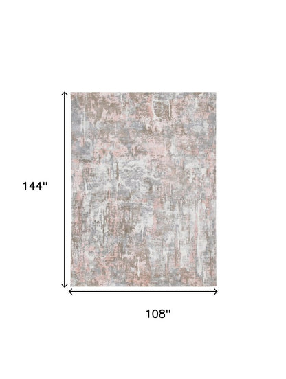 2' X 3' Gray and Pink Abstract Hand Loomed Area Rug