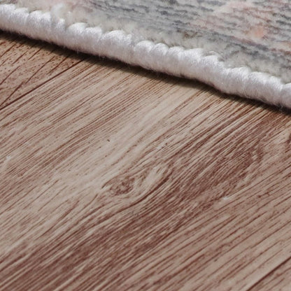 2' X 3' Gray and Pink Abstract Hand Loomed Area Rug