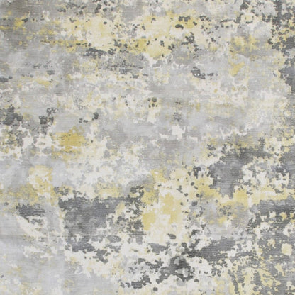 2' X 3' Gray and Yellow Abstract Hand Loomed Area Rug