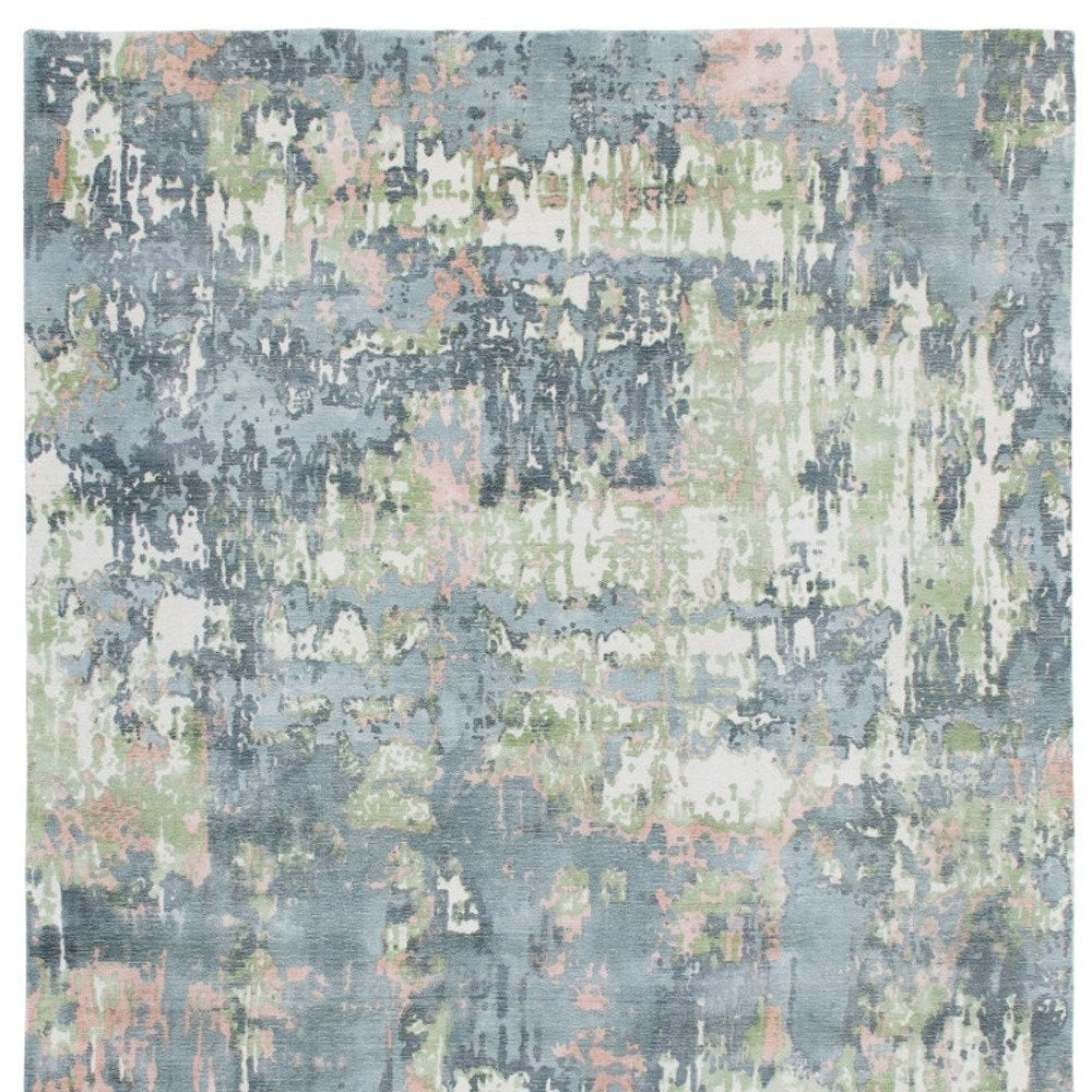 2' X 3' Gray and Yellow Abstract Hand Loomed Area Rug