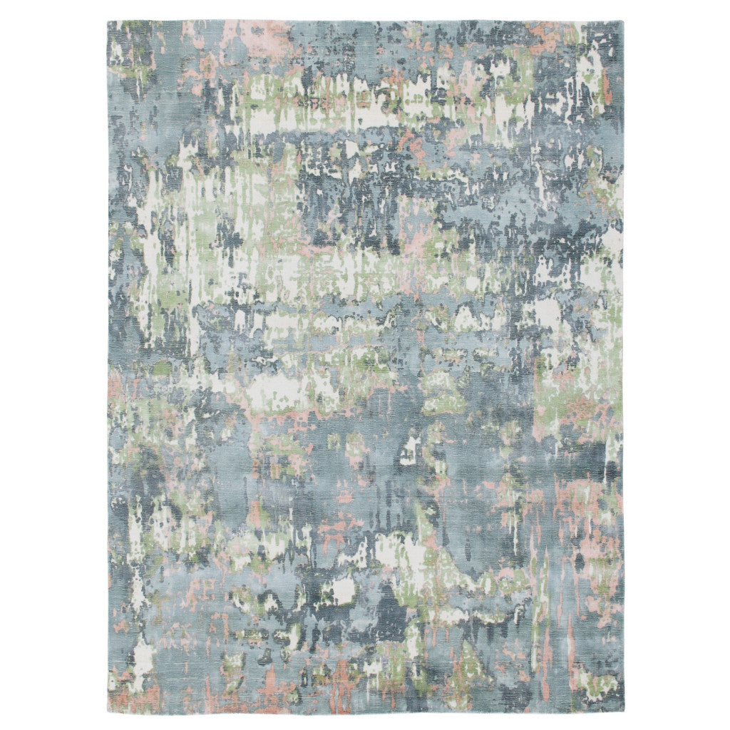 9' X 12' Gray and Yellow Abstract Hand Loomed Area Rug