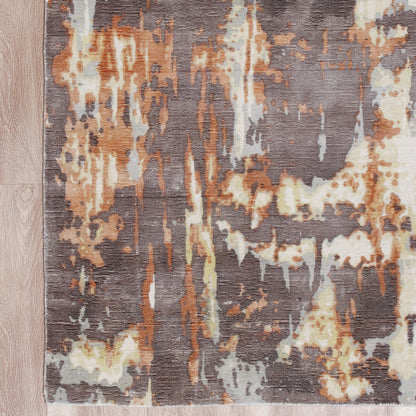 2' X 3' Brown Abstract Hand Loomed Area Rug