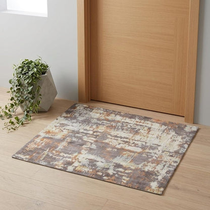 9' X 12' Brown and Tan Abstract Wool Blend Hand Loomed Area Rug