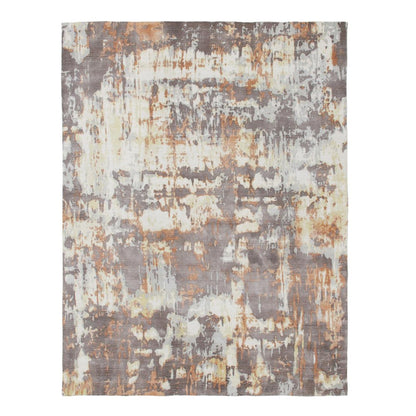 9' X 12' Brown and Tan Abstract Wool Blend Hand Loomed Area Rug