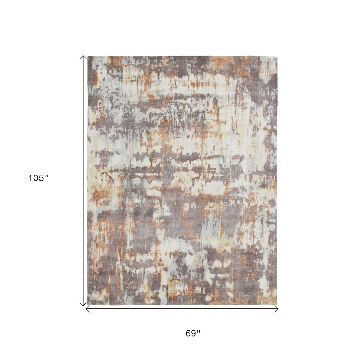 2' X 3' Brown Abstract Hand Loomed Area Rug