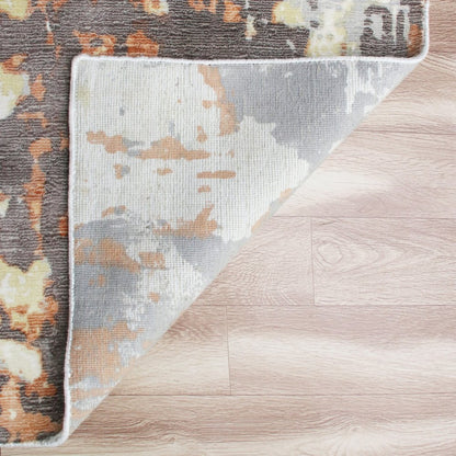 2' X 3' Brown Abstract Hand Loomed Area Rug