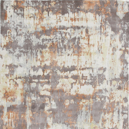 6' X 9' Brown Abstract Hand Loomed Area Rug