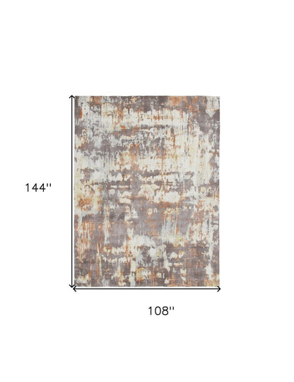 2' X 3' Brown Abstract Hand Loomed Area Rug