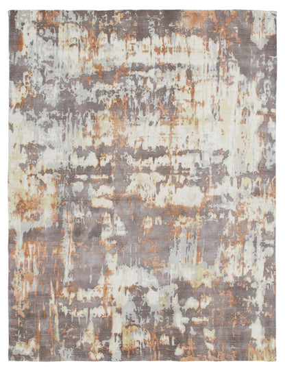 6' X 9' Brown Abstract Hand Loomed Area Rug