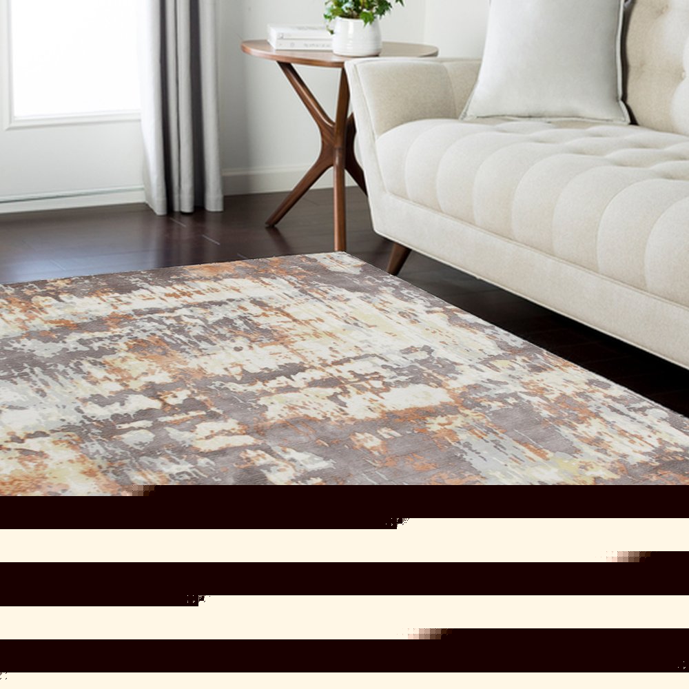 2' X 3' Brown Abstract Hand Loomed Area Rug