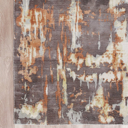 2' X 3' Brown Abstract Hand Loomed Area Rug