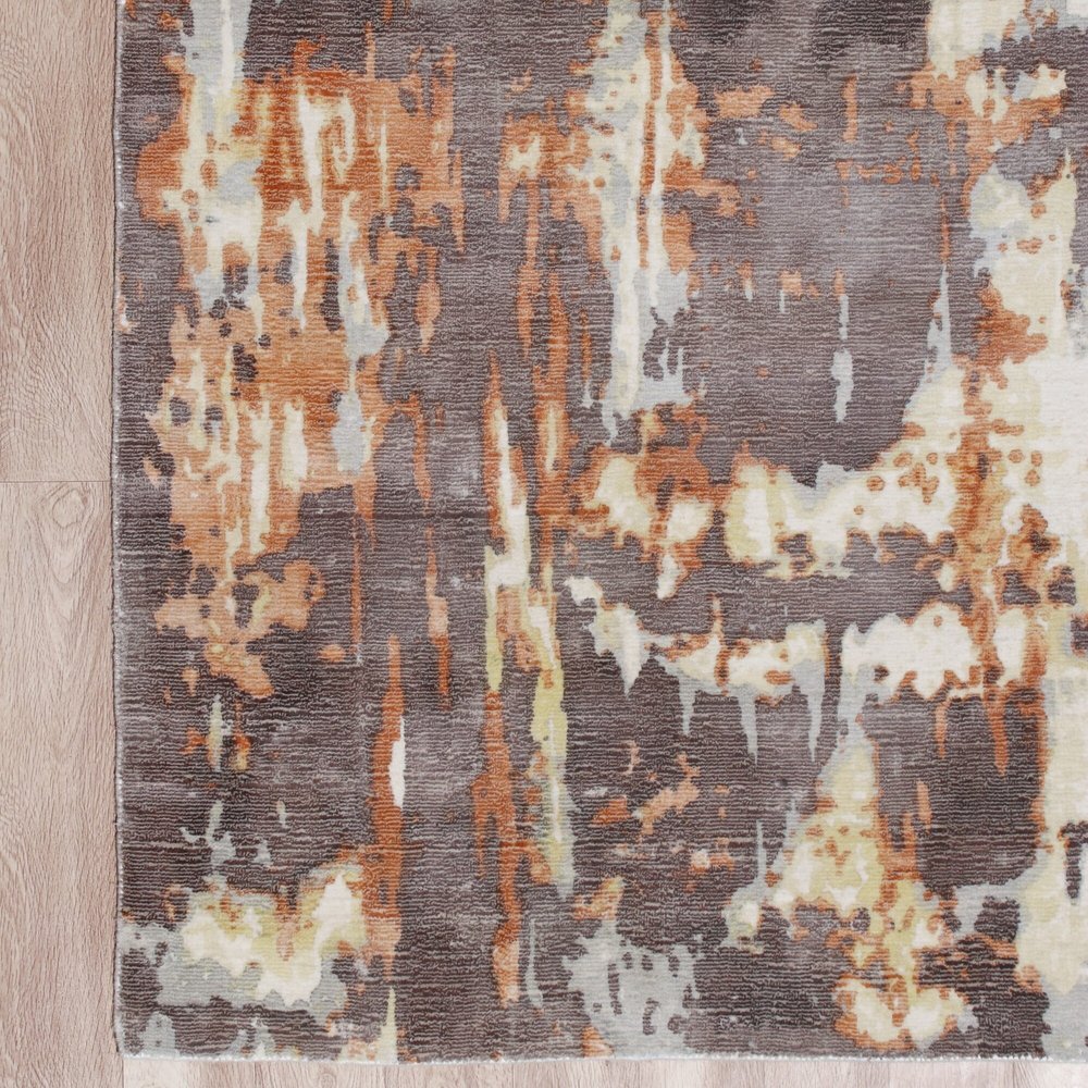 2' X 3' Brown Abstract Hand Loomed Area Rug