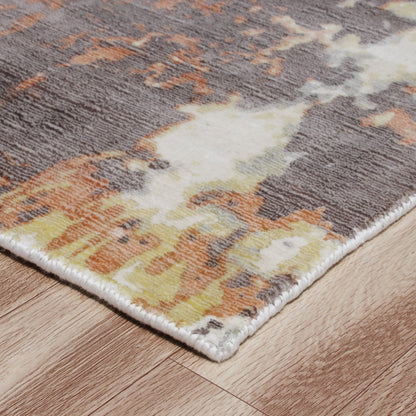 6' X 9' Brown Abstract Hand Loomed Area Rug