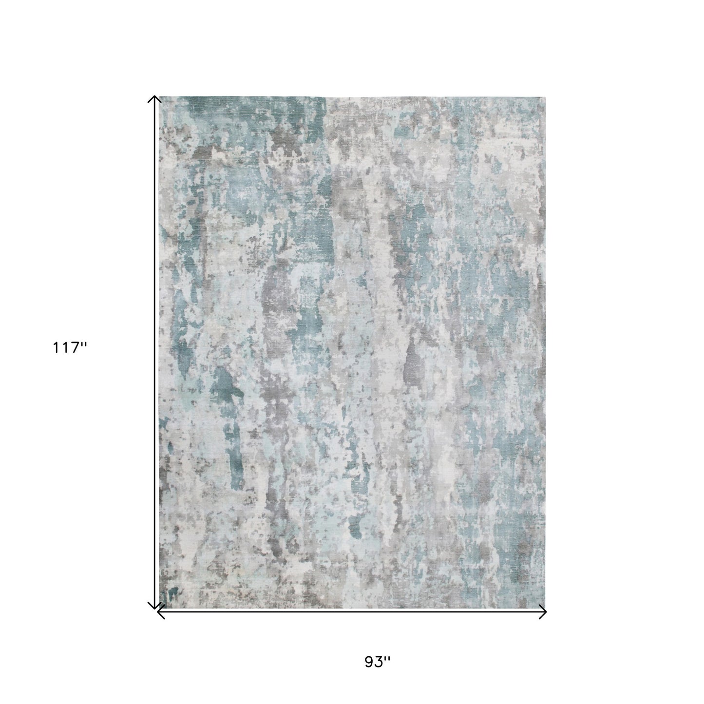 6' X 9' Blue Abstract Hand Loomed Area Rug