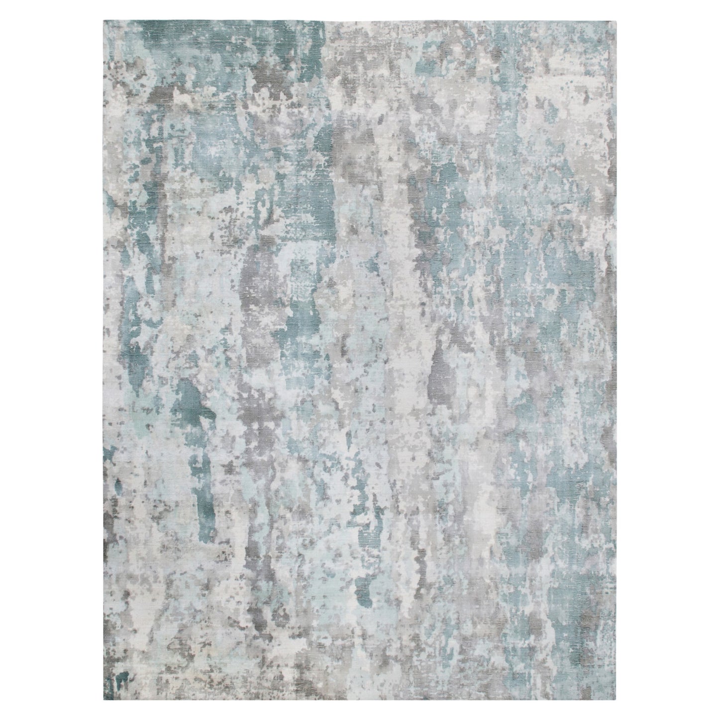 6' X 9' Blue Abstract Hand Loomed Area Rug