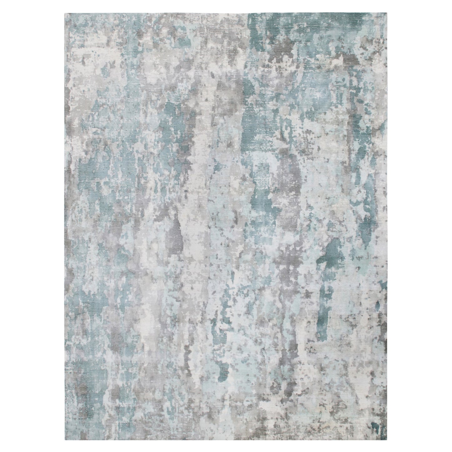 6' X 9' Blue Abstract Hand Loomed Area Rug