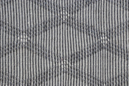 10' X 14' Blue and Ivory Wool Geometric Hand Woven Area Rug