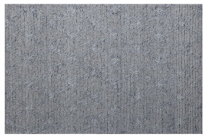 10' X 14' Blue and Ivory Wool Geometric Hand Woven Area Rug