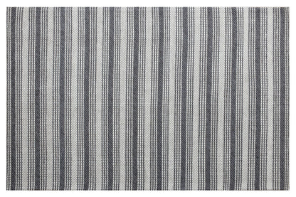 2' X 3' Gray Wool Striped Hand Woven Area Rug