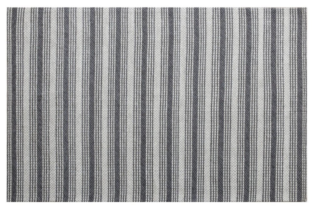 2' X 3' Gray Wool Striped Hand Woven Area Rug