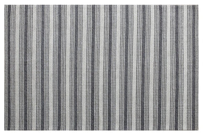 2' X 3' Gray Wool Striped Hand Woven Area Rug