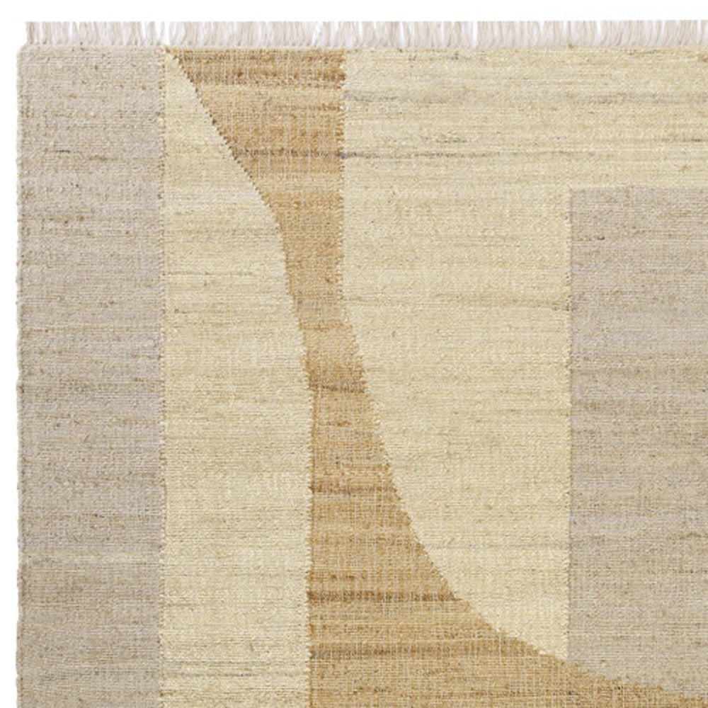 2' X 3' Ivory Abstract Hand Woven Area Rug