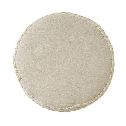 18" Blue Cotton Blend Ottoman