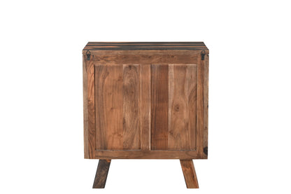 30" Dark Brown Three Drawer Live Edge Solid Wood Nightstand