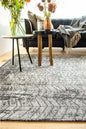 10' Black And Gray Chevron Runner Rug