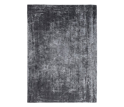 10' Black And Gray Chevron Runner Rug