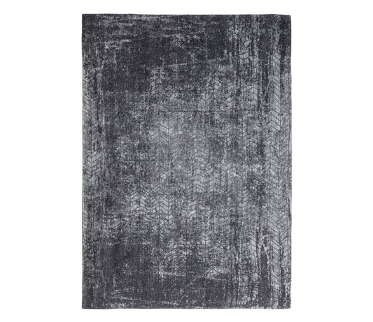 10' Black And Gray Chevron Runner Rug