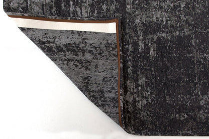 10' Black And Gray Chevron Runner Rug