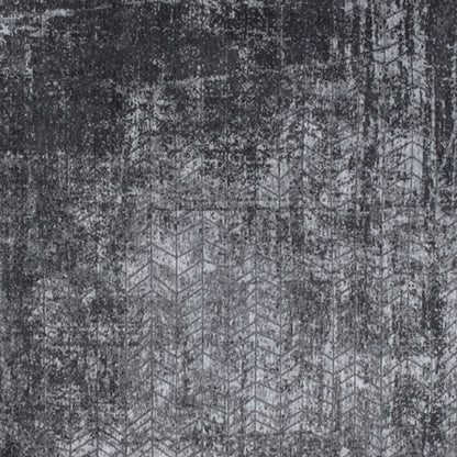 10' Black And Gray Chevron Runner Rug